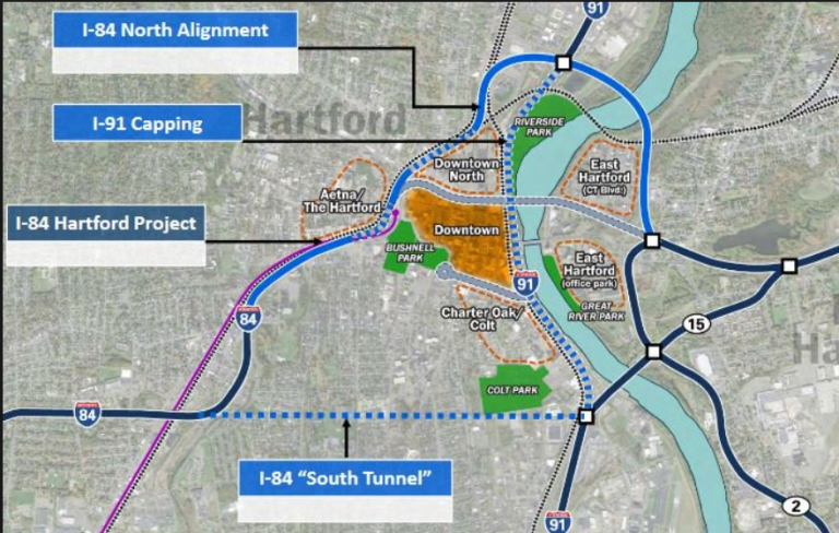 2017 DOT plans for modifying Hartford’s freeway infrastructure fix the congestion problems caused by the interchange.