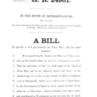 1912 Bill to Provide a Civil Government for Porto Rico, and for Other Purposes (H.R. 24961)