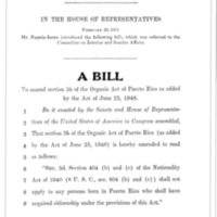 1951 Bill  to Amend Section 5b of the Organic Act of Puerto Rico as Added by the Act of June 25, 1948 [(H.R. 2892) (§5e)]