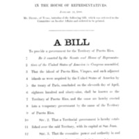 1900 A Bill To Provide Government for the Territory of Puerto Rico (H.R. 7020)