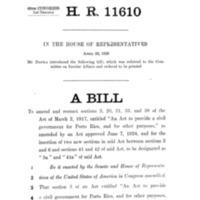 1926 Bill to Amend and Reenact Sections 3, 20, 31, 33, and 38 of the Act of March 2, 1917, Entitled &quot;An Act to Provide a Civil Government for Porto Rico, and for Other Purposes,&quot; as Amended by an Act Approved June 7, 1924, and for the Insertion of Two New Sections in Said Act Between Sections 5 and 6 and Sections 41 and 42 of Said Act, to Be Designated As &quot;5a &quot;And &quot;41a&quot; of Said Act [(H.R. 11610)  (§5a)]
