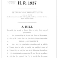 1951 Bill to Enable the People of Puerto Rico to Select Their Form of Government (H.R. 1937)
