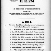 1937 Bill to Correct United States Status of Certain Persons Born in Puerto Rico, and for Other Purposes (H.R. 274)