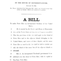 1922 Bill to Make Porto Rico an Incorporated Territory of the United States (H.R. 9934)