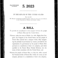1959 Bill to Provide for Amendments to the Compact Between the People of Puerto Rico and the United States (S. 2023) 