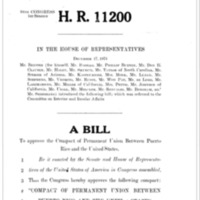 1975 Bill to Approve the Compact of Permanent Union Between Puerto Rico and the United States (H.R. 11200)