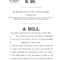 1915 Bill to Provide a Government for the Territory of Porto Rico (S. 26)