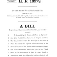 1914 Bill to Provide a Civil Government for Porto Rico, and for Other Purposes (H.R. 13979)
