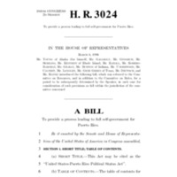 1996 Bill to Provide a Process Leading to Full Self-Government for Puerto Rico [(H.R. 3024) (United States-Puerto Rico Political Status Act)]