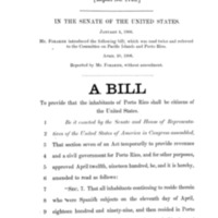 1906 Bill To Provide That all Inhabitants of Porto Rico Shall Be Citizens of the United States (S. 2620)
