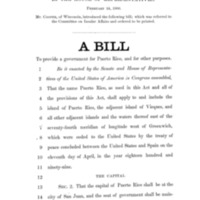 1900 Bill To Provide A Government for Puerto Rico, and for Other Purposes (H.R. 8878)