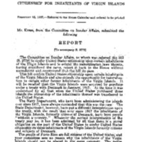 U.S. Virgin Islands Citizenship (H.Report 2093) (1927)