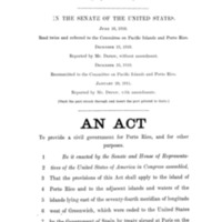 1911 Bill to Provide a Civil Government for Porto Rico, and for Other Purposes (H.R. 23000)