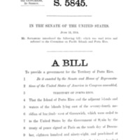 Bill to Provide a Government for the Territory of Porto Rico (S. 5845)