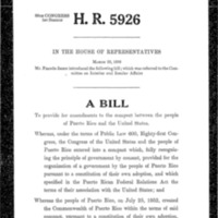 1959 Bill to Provide for Amendments to the Compact Between the People of Puerto Rico and the United States (H.R. 5926)