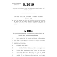 1996 Bill to Provide for Referenda to Resolve the Political Status of Puerto Rico, and for Other Purposes (S. 2019)