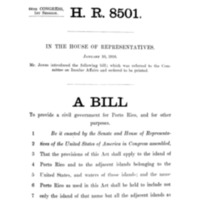 1916 Bill to Provide a Civil Government to Porto Rico and for Other Purposes (H.R. 8501)