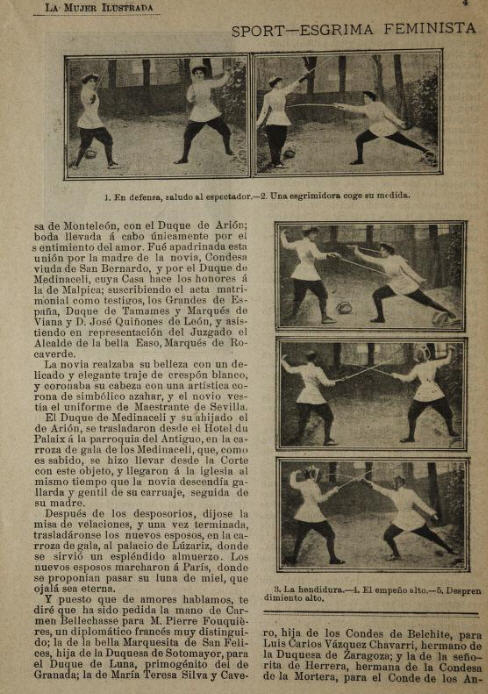 La Mujer Ilustrada. Artículo: Mujeres y esgrima/Article: women and fencing